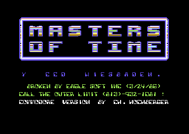 Masters of Time screenshot 2 for Commodore 64